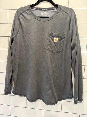 Carhartt Force Women’s Long Sleeve Pocket Tee - Gray